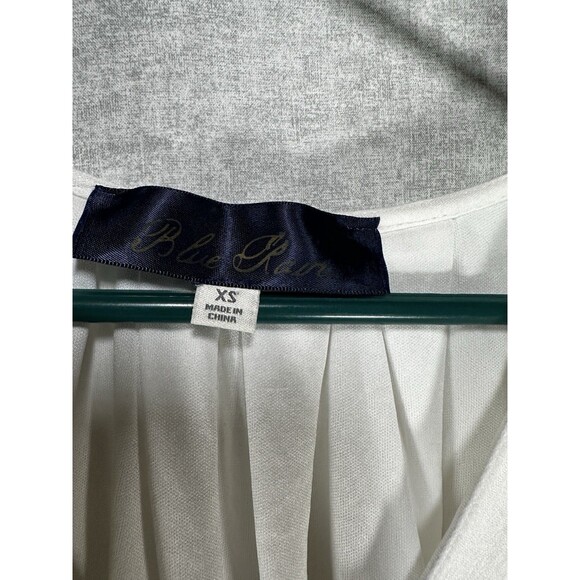 Blue Rain Boho Ivory-White Mini Dress Lace Sleeves Button Front Womens size XS - Picture 2 of 10